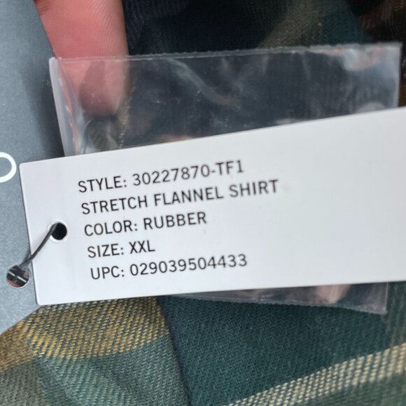 Bass Outdoor XXL Stretch Flannel Shirt Rubber Plaid Cotton Button-Up NWT 3655 - Picture 4 of 10